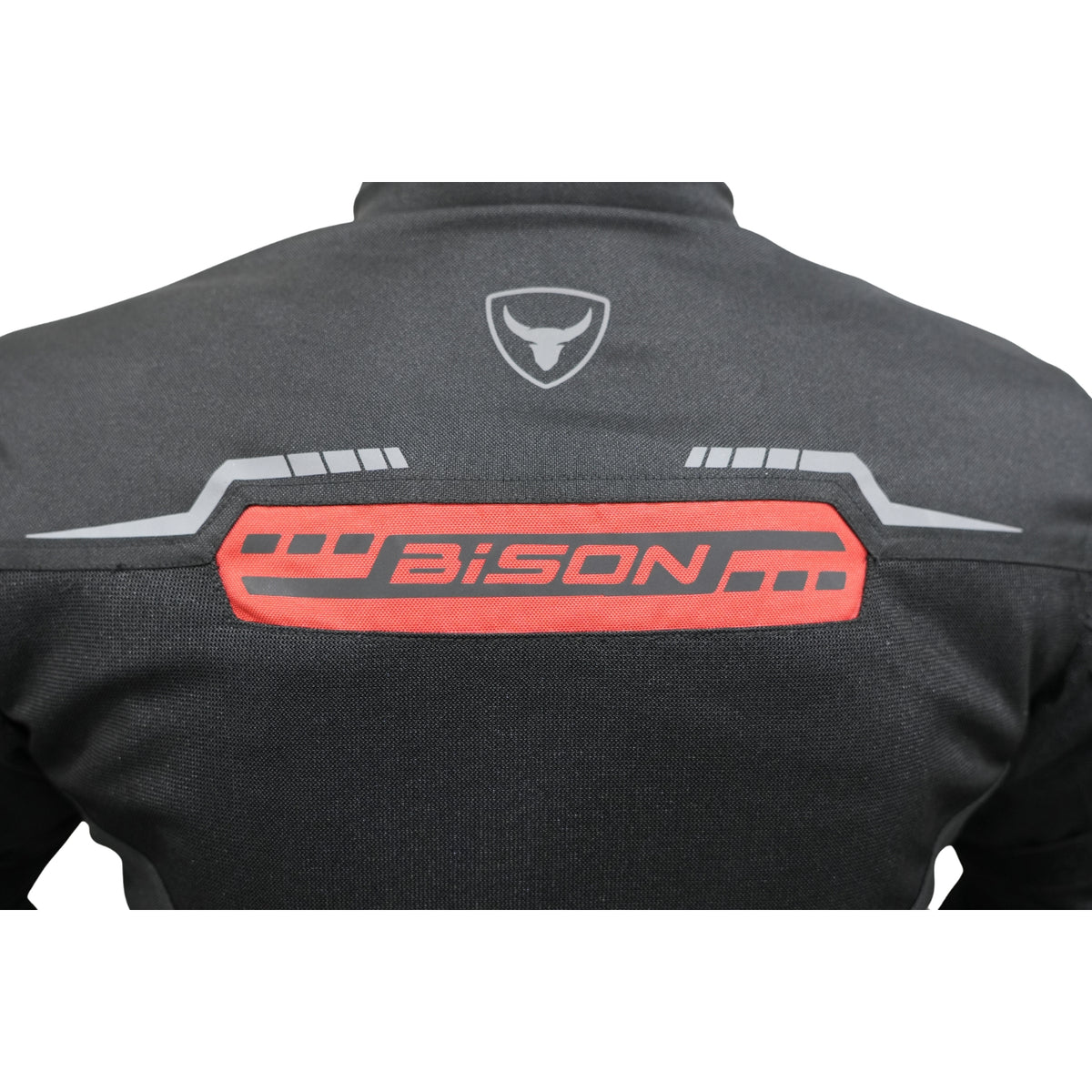 Bison ProGear CLAVIS black red motorcycle riding jacket front view