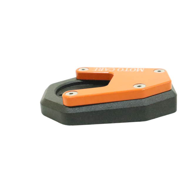 MotoCare CNC side stand extender orange KTM Adventure 250 390 foot enlarger plate