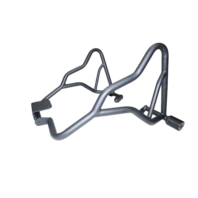 Motocare crash guard with dual sliders on Benelli TRK 251
