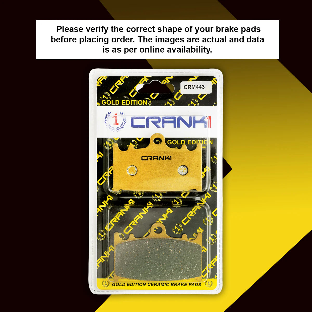 CRANK1 Ceramic Front Brake Pads CRM443 for Kawasaki Versys 1000 HH Rated Motorcycle Brake Pads 2 Sets
