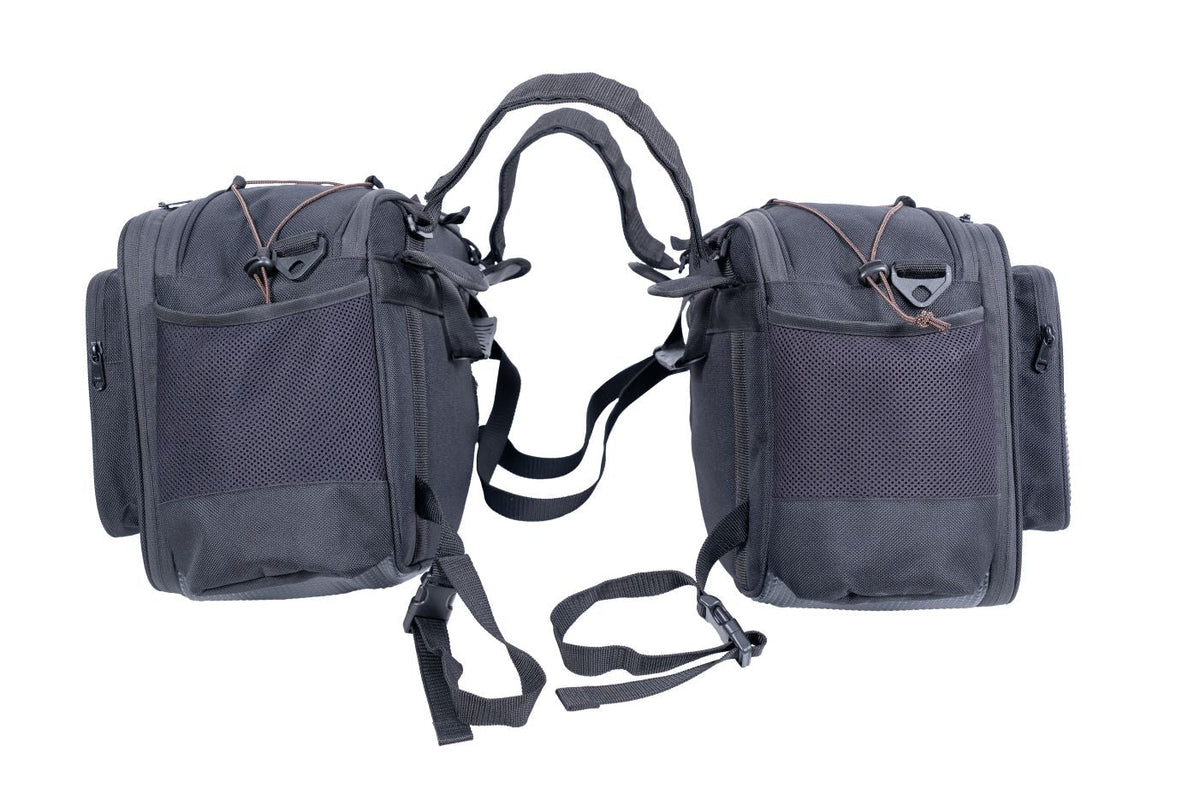 Guardian Gears Stallion Sports 45L–60L motorcycle saddlebags upswept exhaust
