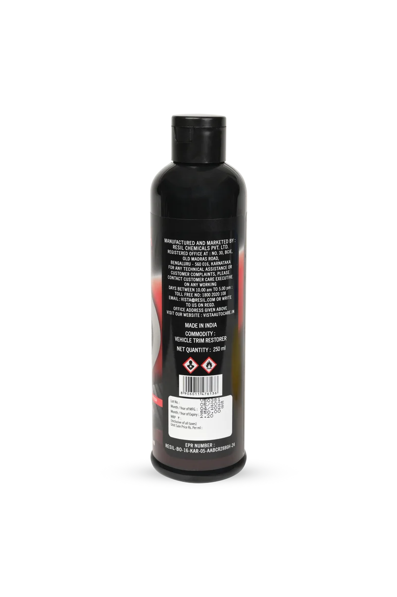 VISTA Auto Care Trim Restorer 250 ml for restoring faded automotive exterior plastic and vinyl trim