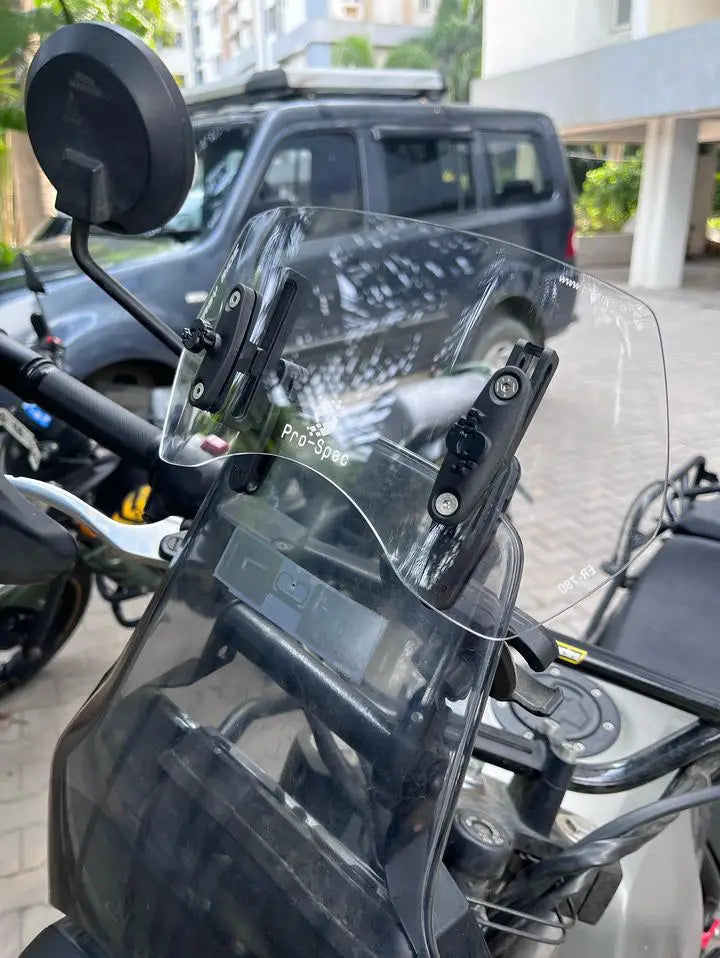 Pro-Spec ER 780 windshield lip extender installed on Royal Enfield Himalayan 411 BS6