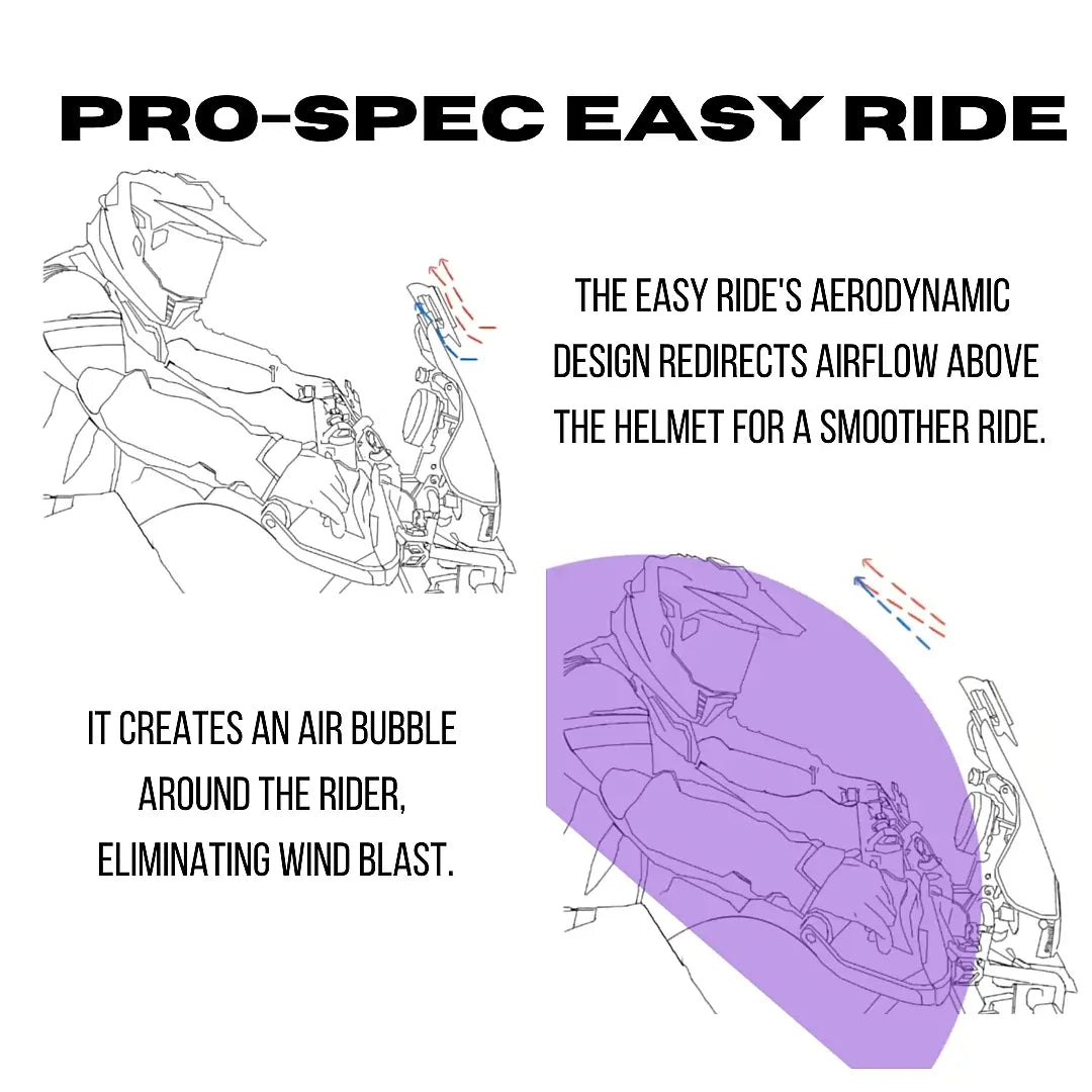Pro-Spec ER 820 windshield extender installed on Royal Enfield Himalayan 450 short screen