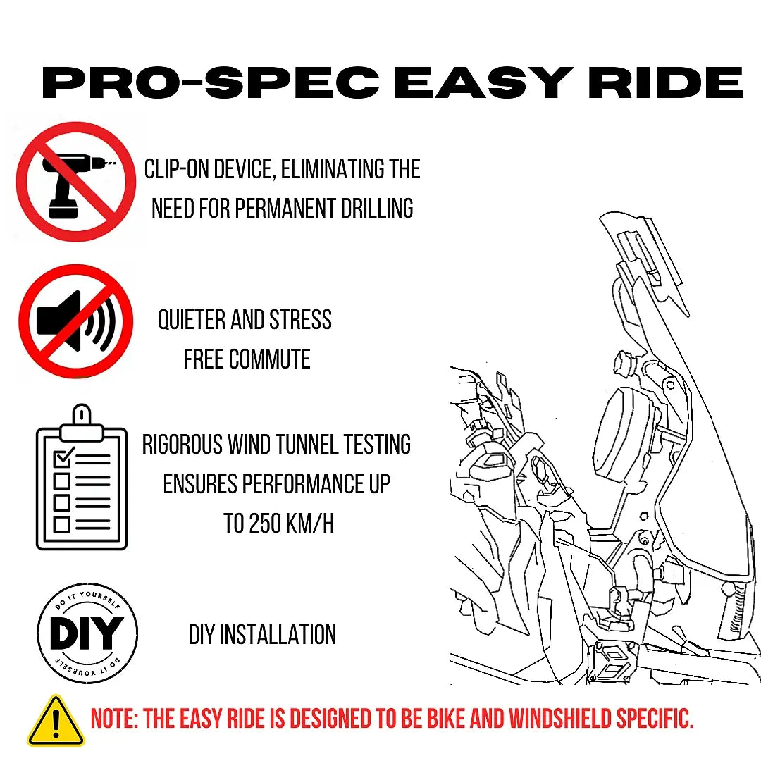 Pro-Spec ER 820 windshield extender installed on Royal Enfield Himalayan 450 short screen