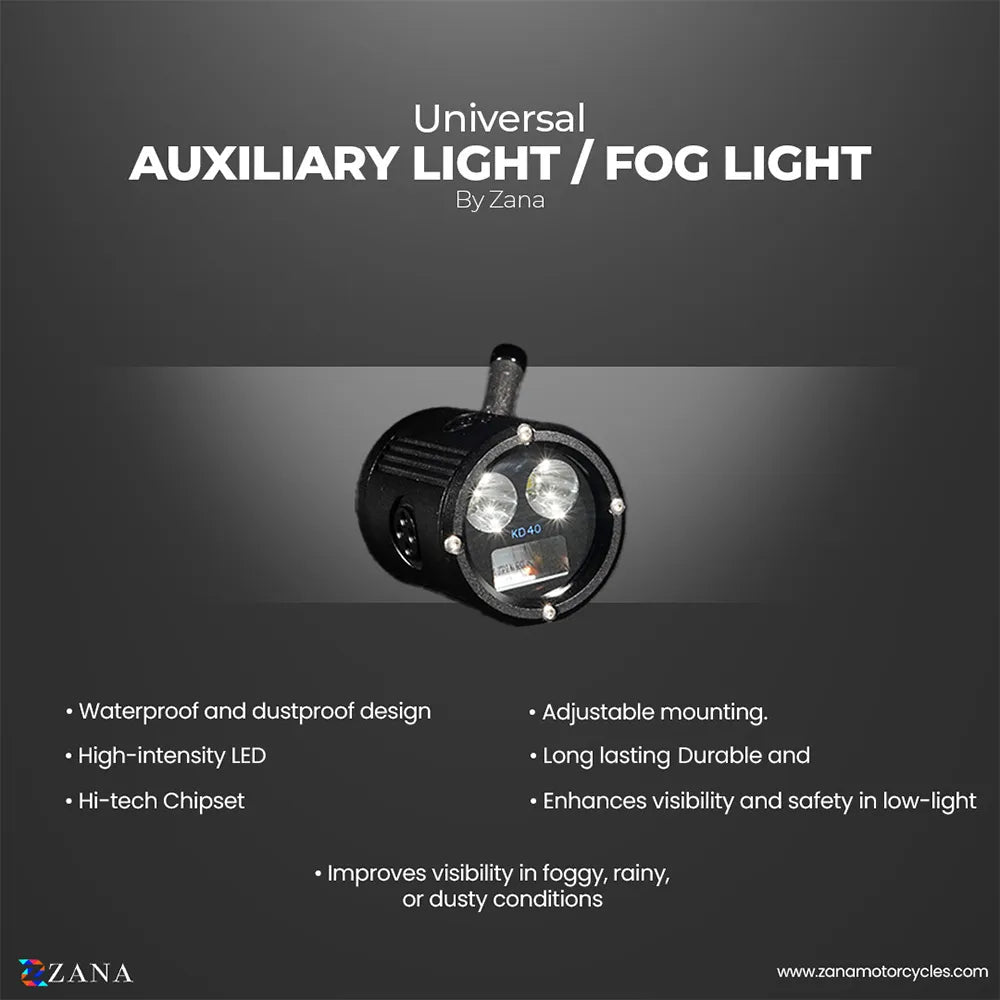 ZANA Fog Light ZFL-40 Universal LED Fog Lights with Bluetooth Controller, Dual Colour Beam and CNC Aluminium Body | Legendary Custom
