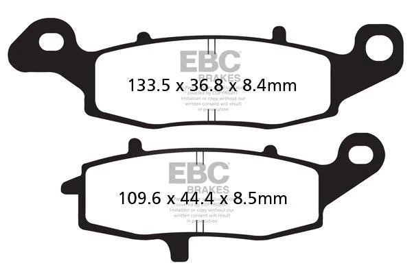 EBC Double-H Sintered Brake Pads Kawasaki ER-6N FA229HH Left FA231HH Right Front FA192HH Rear HH Rated High Performance Motorcycle Brake Pads