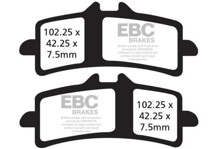 EBC Double-H Sintered Brake Pads Ducati Panigale V4 FA447HH Front FA266HH Rear HH Rated High Performance Motorcycle Brake Pads