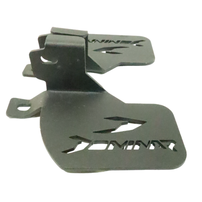 Motocare Dominar 400 heavy duty non-slip footrest installed on Bajaj Dominar 400 motorcycle for improved riding comfort and stability