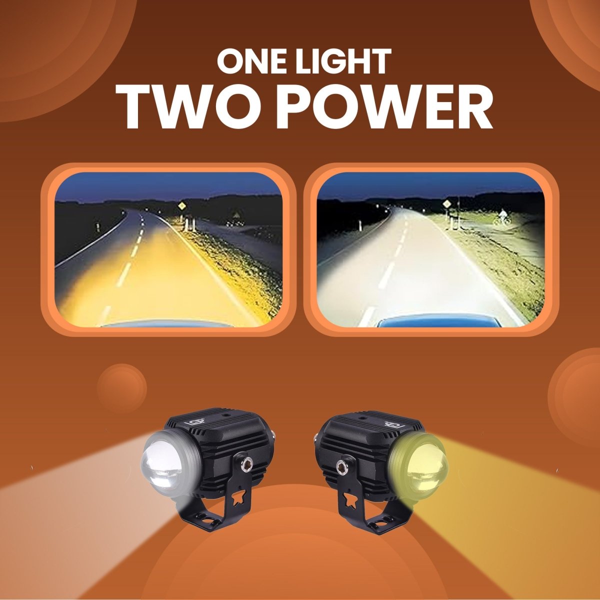 LGP DK16 fog lamp installed on motorcycle with clamps