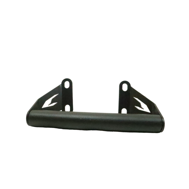 MotoCare GPS mount installed on Bajaj Dominar 400 handlebar
