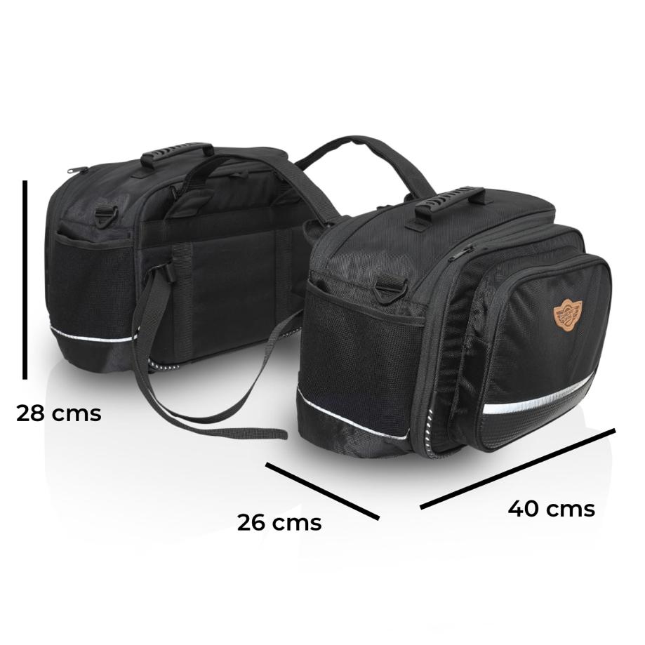 Guardian Gears Stallion 50L expandable waterproof motorcycle saddlebags