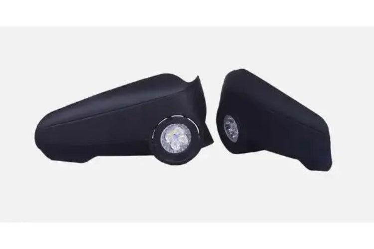 Universal motorcycle handguard with integrated fog light and auxiliary lighting