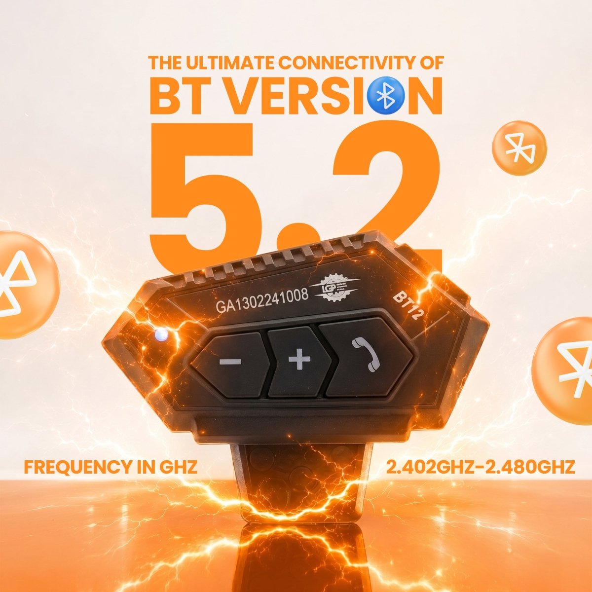 LGP BT-12 Bluetooth 5.2 motorcycle helmet headset
