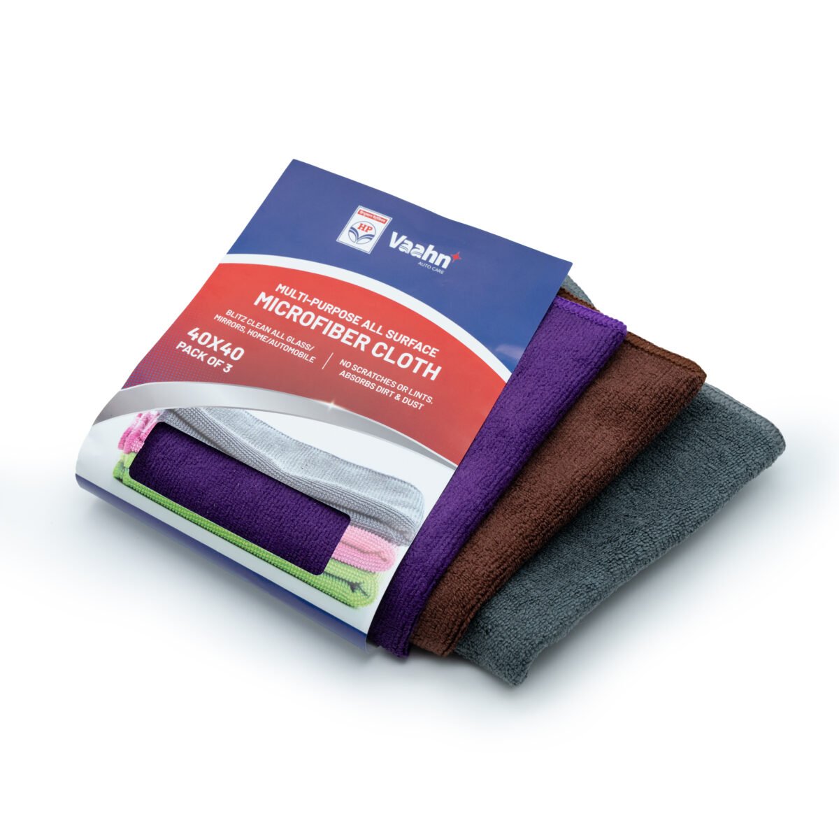 HP Vaahn microfiber cleaning cloth 40x40cm 340 GSM pack of 3 lint free detailing towels