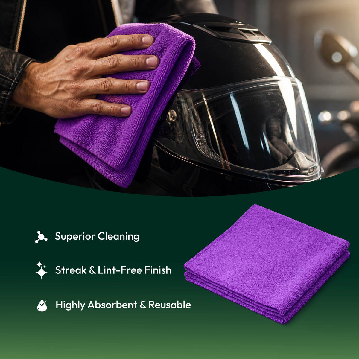 VISTA Auto Care Helmet Cleaner Combo with Helmet Kleen Spray 125 ml and 300 GSM microfiber cloth