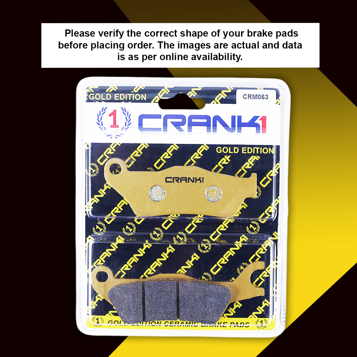 CRANK1 CRM063 ceramic front brake pads for Hero CBZ Xtreme