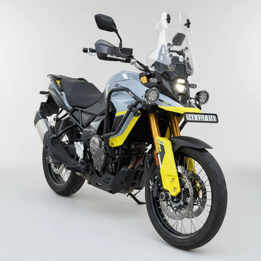 Barrel Storm stainless steel slip-on exhaust for Suzuki V-Strom 800DE adventure motorcycle