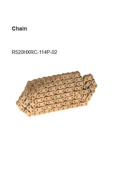 Brass Chain and Sprocket Kit 13T 45T 114 Links for Jawa Perak 334cc HXRC 374NF