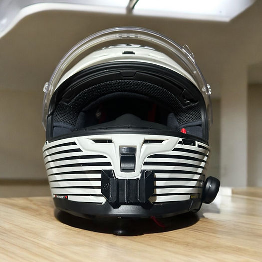 KYT Striker helmet chin mount installed for GoPro POV riding footage