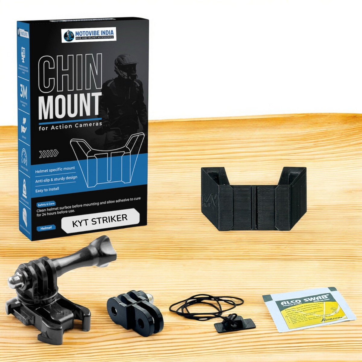 KYT Striker helmet chin mount installed for GoPro POV riding footage