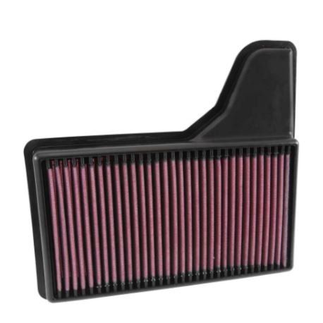 K&N 33-5029 high-flow performance air filter for Ford Mustang GT 5.0L V8 engine washable reusable cotton gauze filter