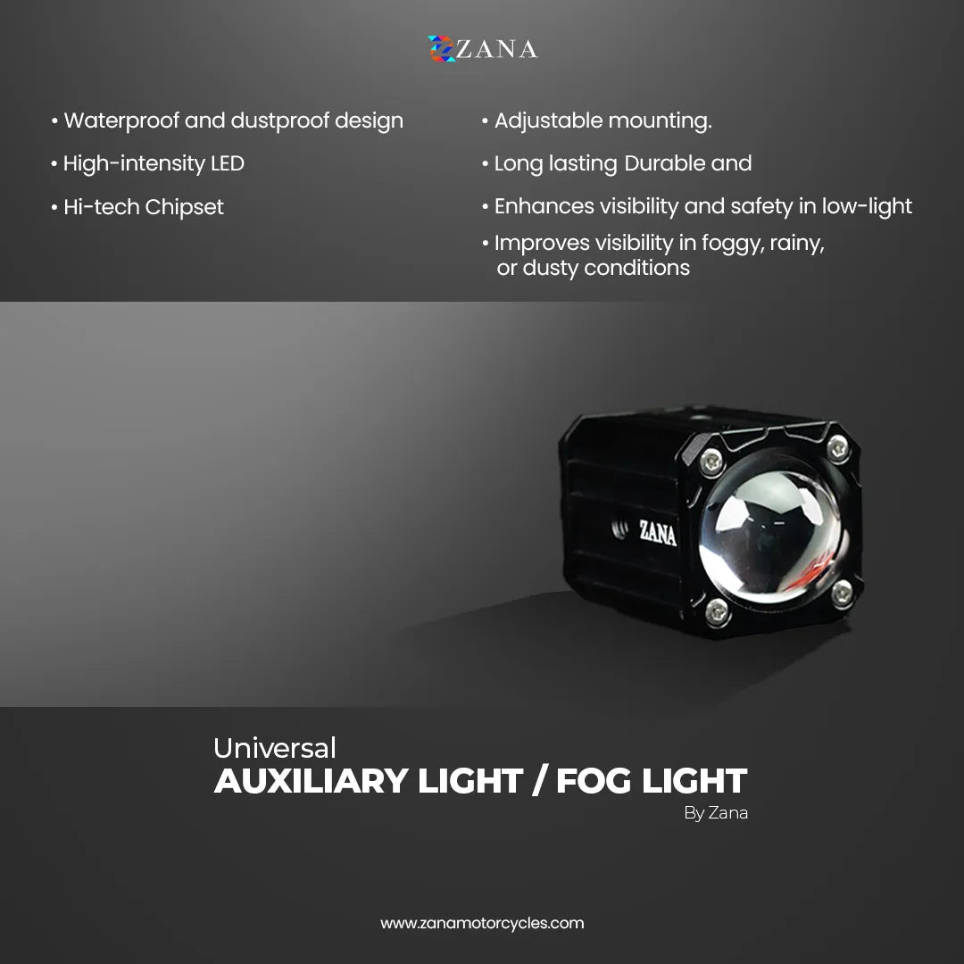 ZANA Fog Light ZFL-20 Universal LED Motorcycle Fog Lights with Dual Colour Beam, CNC Aluminium Body and IP68 Waterproof Design | Legendary Custom