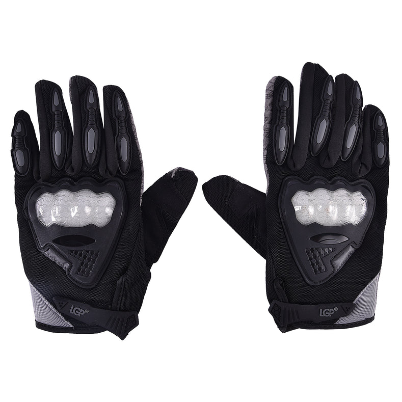 LGP Riding Gloves 035 black full finger biker gloves