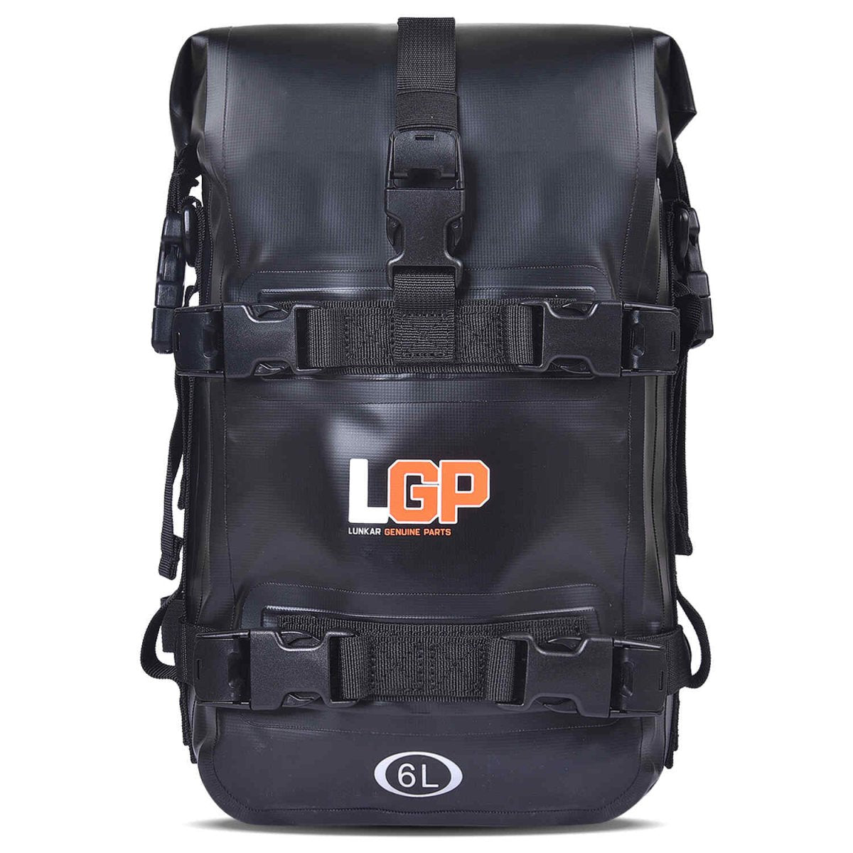LGP 6L motorcycle crash bar side bag mounted on crash bar