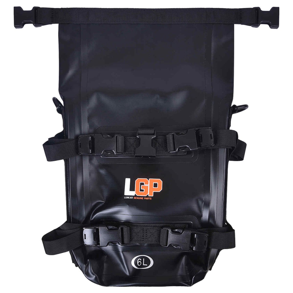 LGP 6L motorcycle crash bar side bag mounted on crash bar