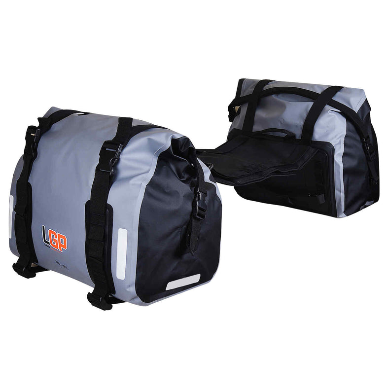 LGP waterproof motorcycle saddle bags 35L each side mounted on bike