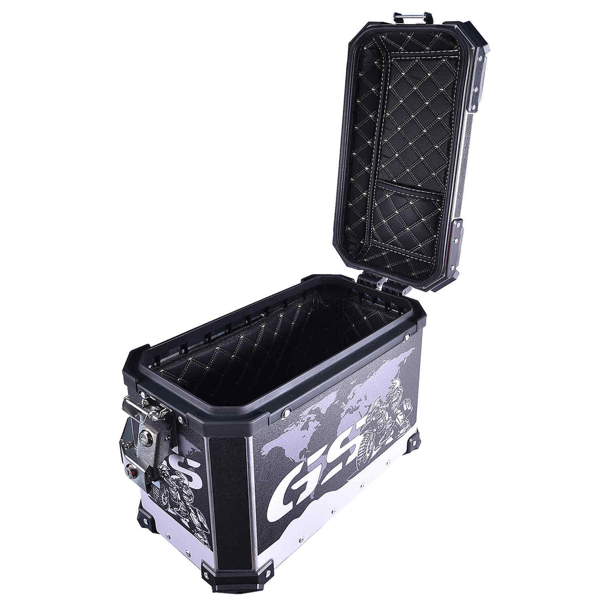 LGP 38L GS sticker aluminium motorcycle pannier box set mounted on adventure bike