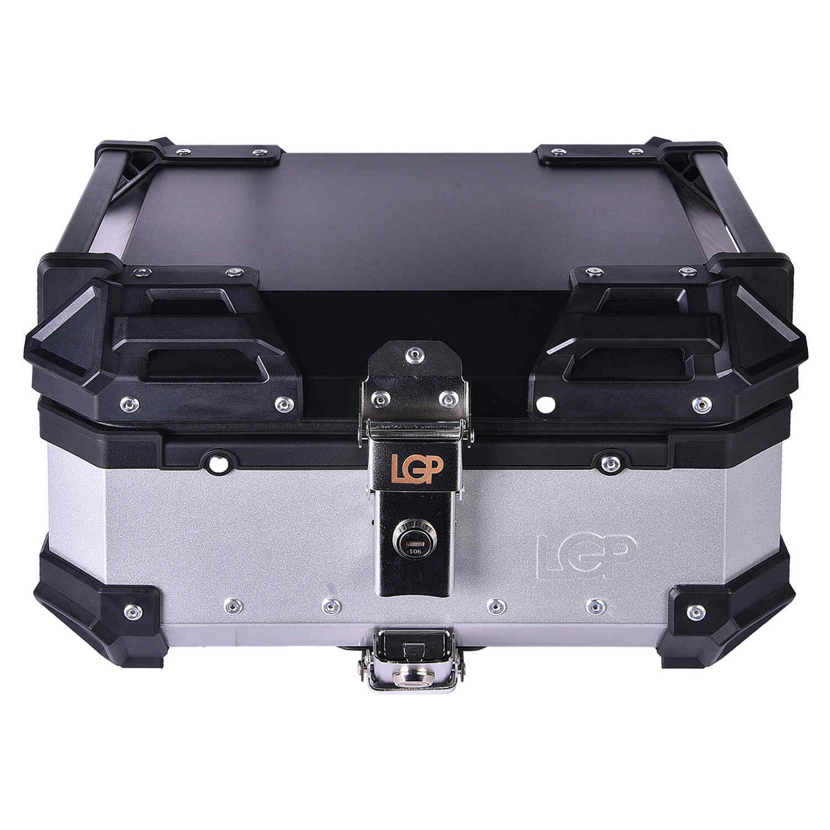 LGP 25L motorcycle top box silver variant installed on bike