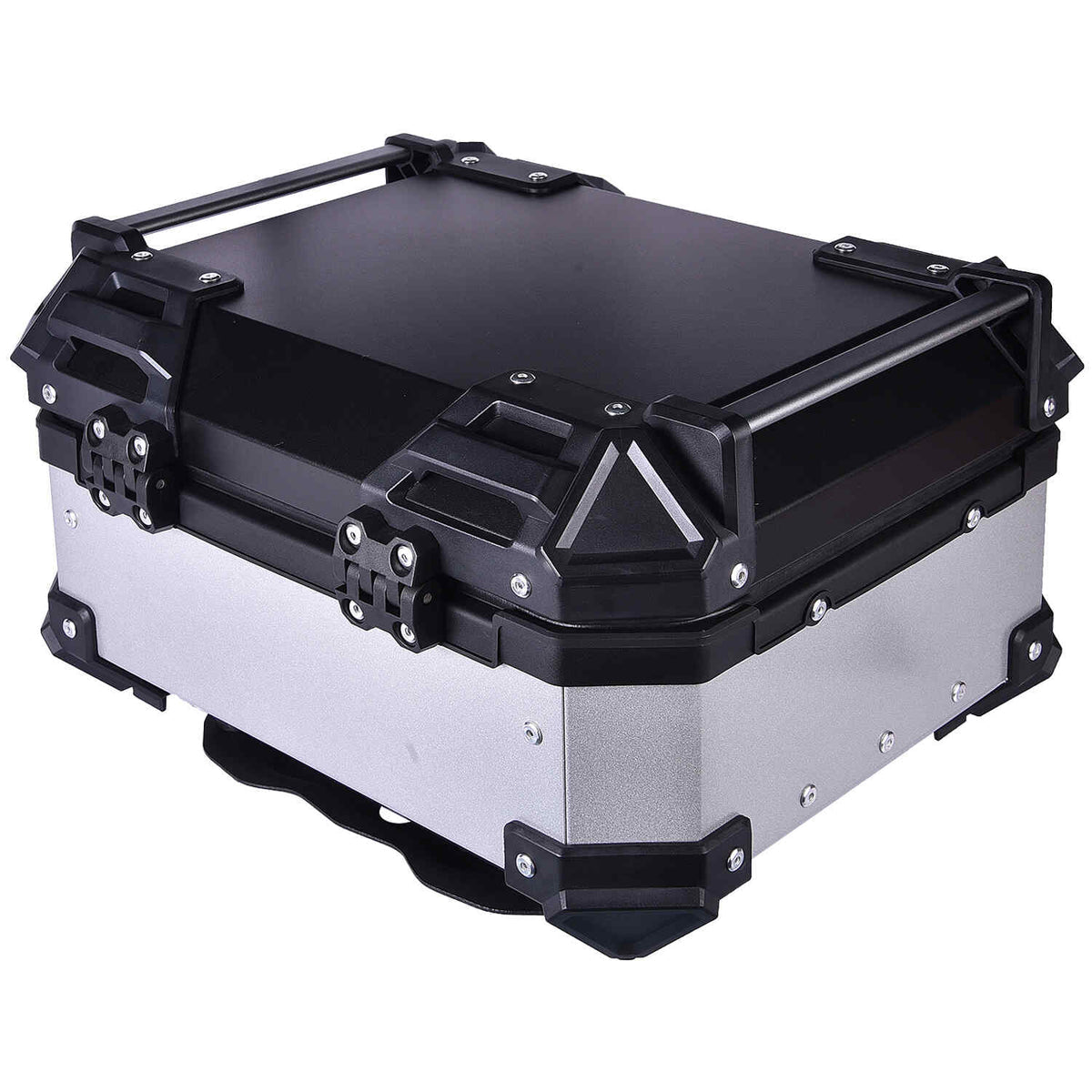 LGP 25L motorcycle top box silver variant installed on bike