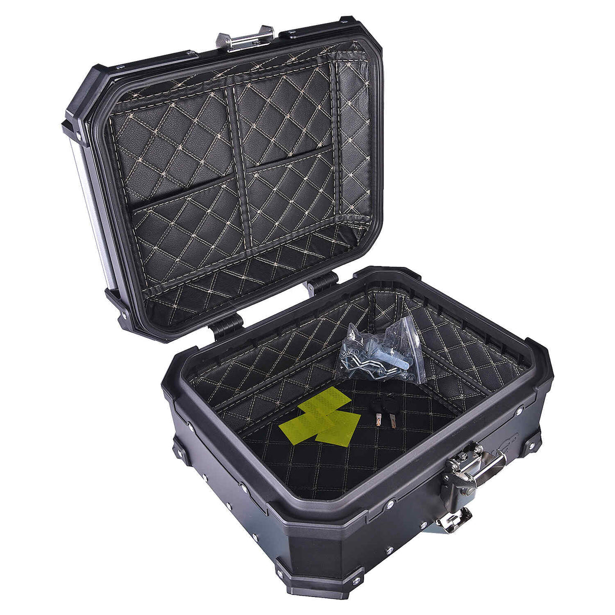 LGP 25L motorcycle top box silver variant installed on bike