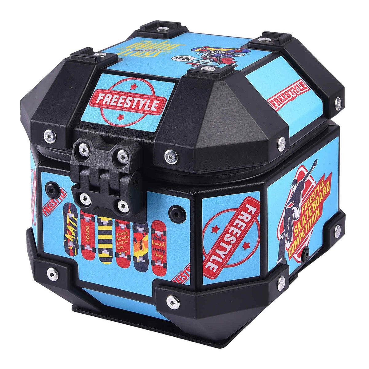 LGP 5L white graphics motorcycle top box aluminum