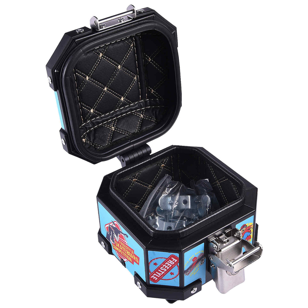 LGP 5L white graphics motorcycle top box aluminum