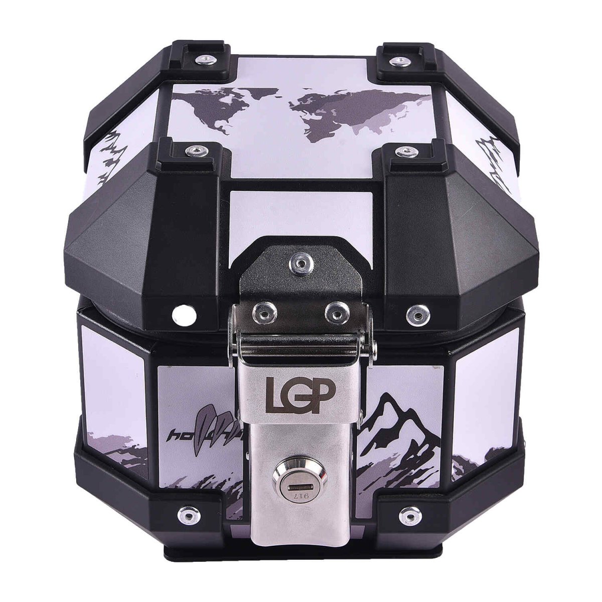LGP 5L white graphics aluminium motorcycle top box