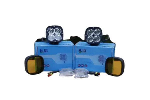 LIU HJG COMBO LED headlights and auxiliary lights compatible for mahindra thar , Gypsy & Jeep ( SET OF 4) Version 1