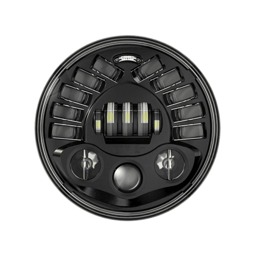 LIU HJG 7 Inch Round Headlight with Turn Signal Indicator & Hi/Low Beam for Bullet, Mahindra Thar