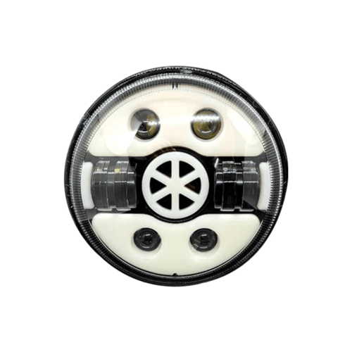 LIU HJG 7 Inch Tri Colour Round LED Harley Headlight Fits in Royal Enfield, Thar (12V-80V 90W) (Tiranga)