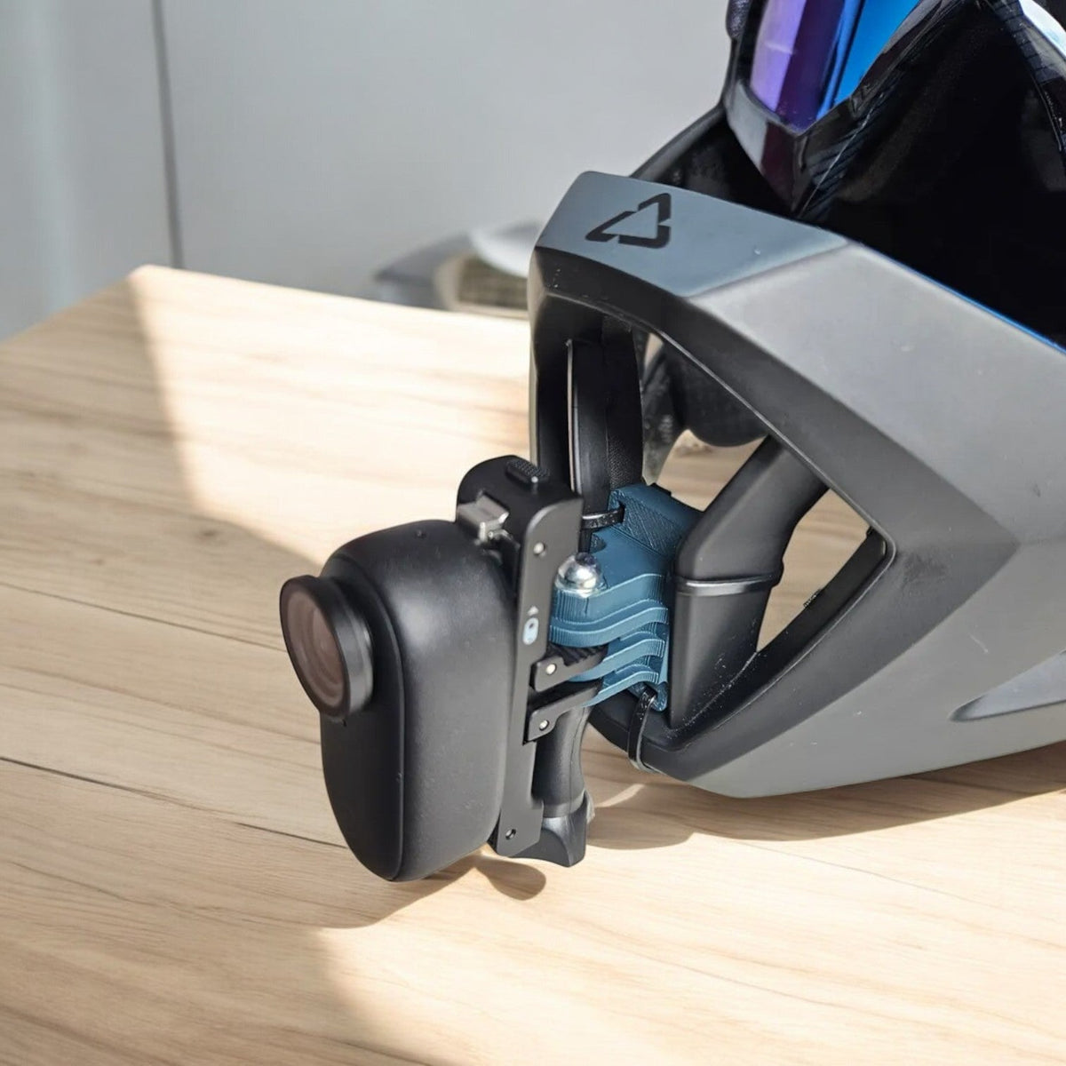 Leatt Enduro 4.0 helmet chin mount installed for GoPro trail riding footage