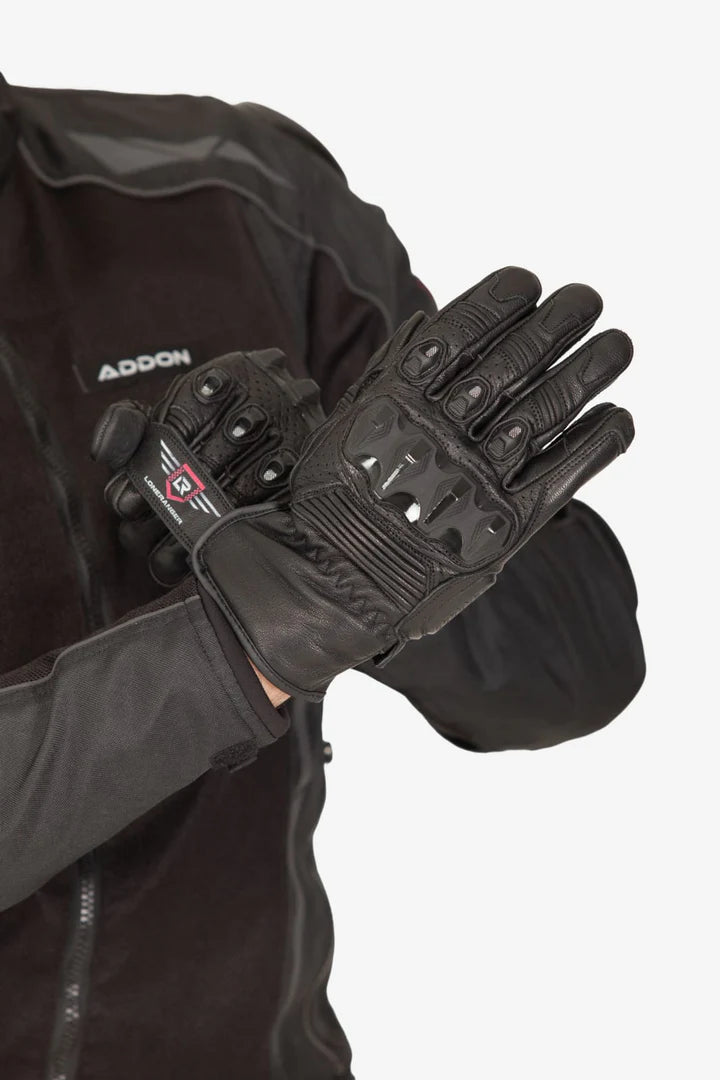 Lone Ranger Viking Leather Motorcycle Riding Gloves with Knox SPS Palm Sliders