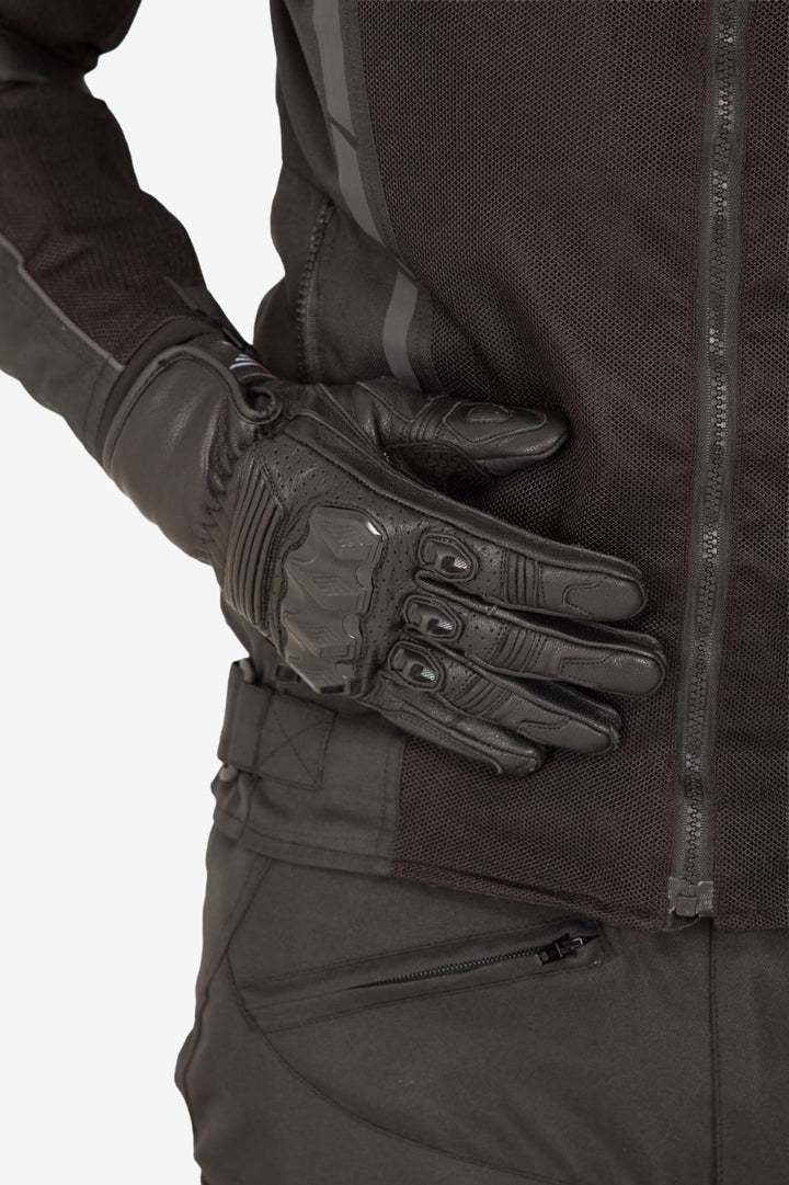 Lone Ranger Viking Leather Motorcycle Riding Gloves with Knox SPS Palm Sliders