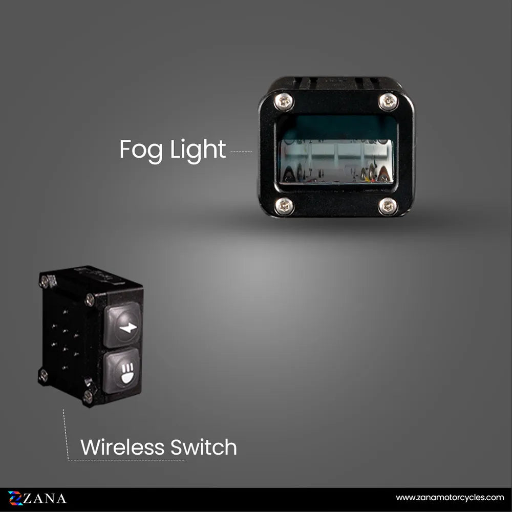 ZANA Fog Light ZFL-15 Universal LED Motorcycle Fog Lights with Bluetooth Controller, Dual Colour Lighting and CNC Aluminium Body | Legendary Custom