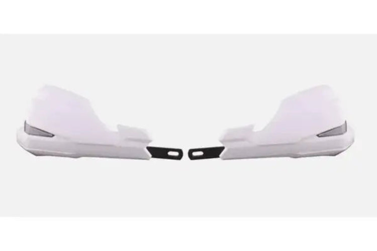 MX Handguard with White DRL motocross style motorcycle hand guards for off-road and adventure bikes