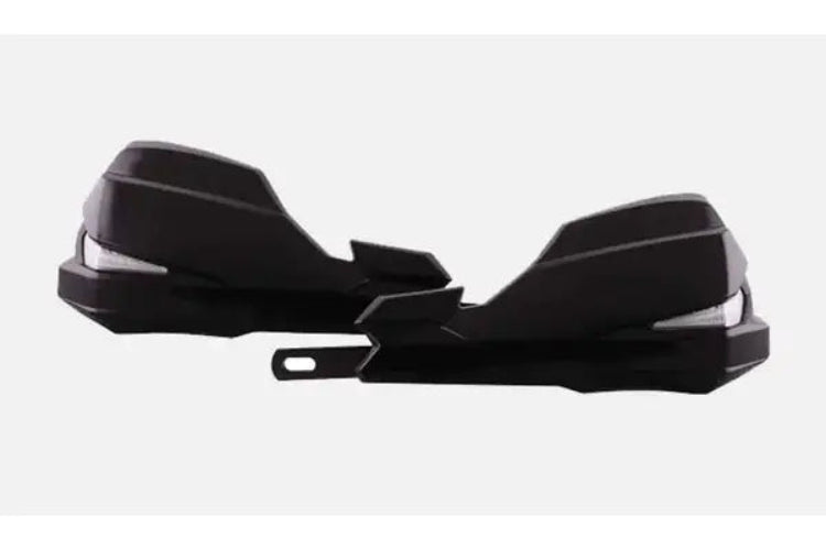 MX Handguard with White DRL motocross style motorcycle hand guards for off-road and adventure bikes