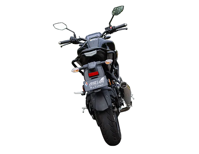 Silver Stallion Storm performance exhaust for Yamaha MT15 black matte brushed