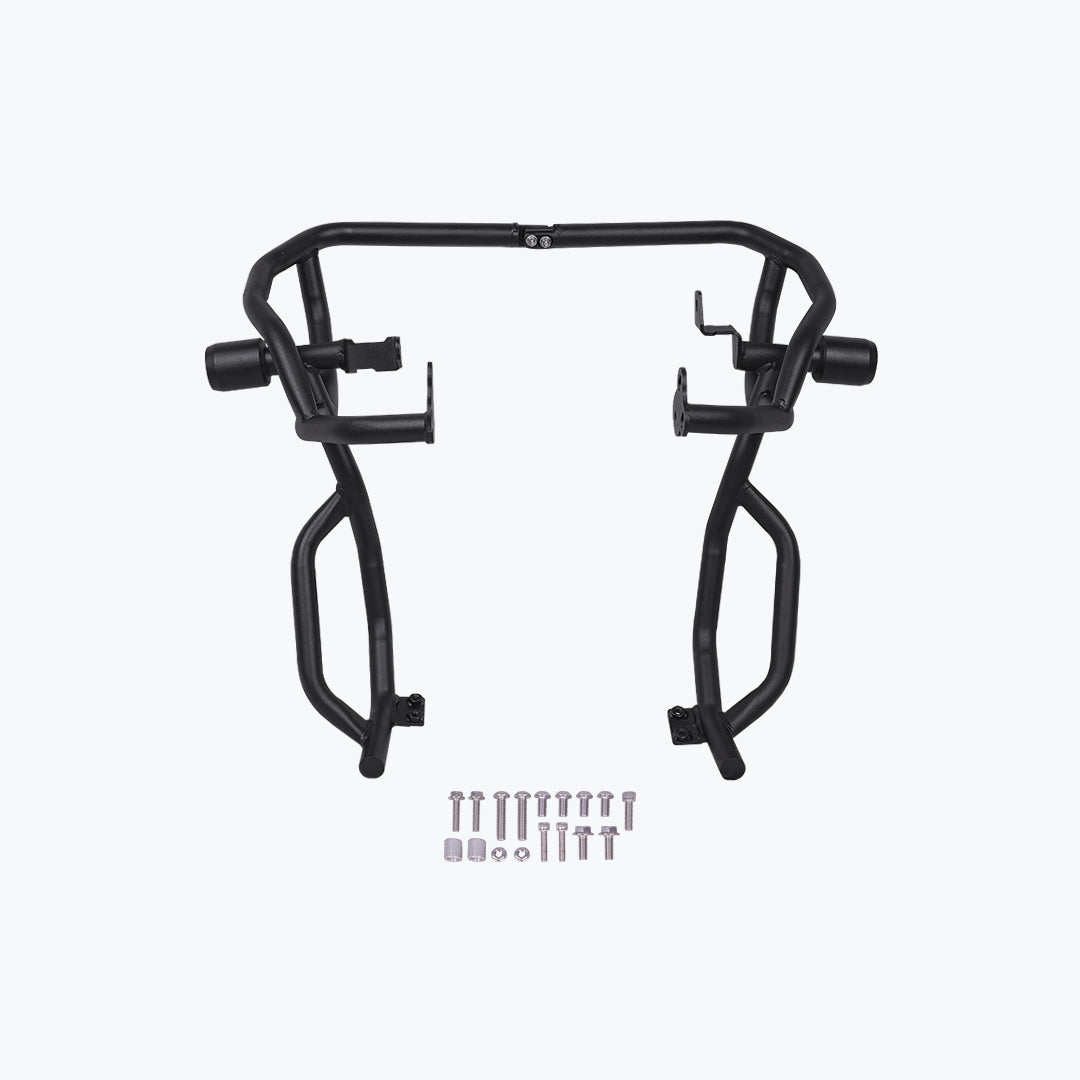 LEGUNDARY Custom bazooka crash guard with slider for Royal Enfield Himalayan 450 black engine guard