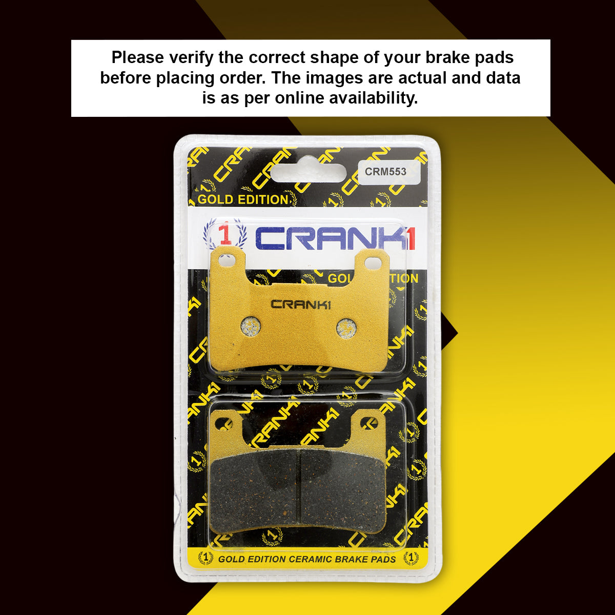CRANK1 Ceramic Front Brake Pads CRM553 for Kawasaki Ninja 1000SX (2015–2019) HH Rated Dual Disc Brake Pads (2 Sets)